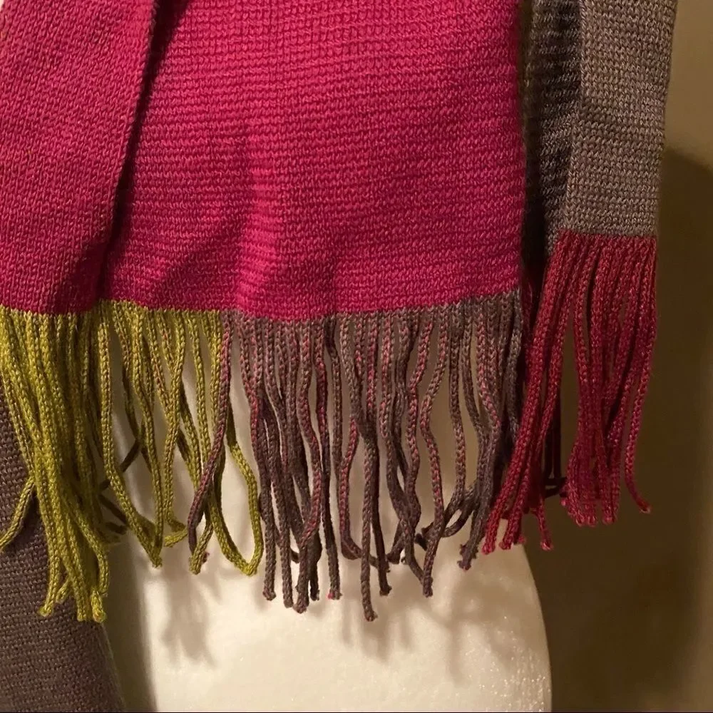 Bonnefoy Color Block Wool Blend Scarf